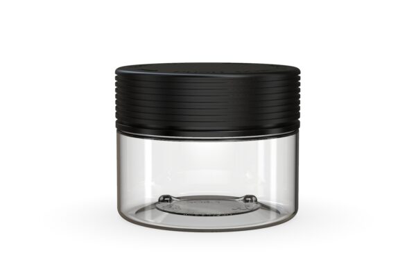 Chubby Gorilla|7.5oz Clear XL Jar W/ Spiral CR Black Cap
