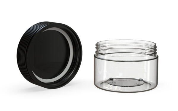 Chubby Gorilla|7.5oz Clear XL Jar W/ Spiral CR Black Cap - Image 2