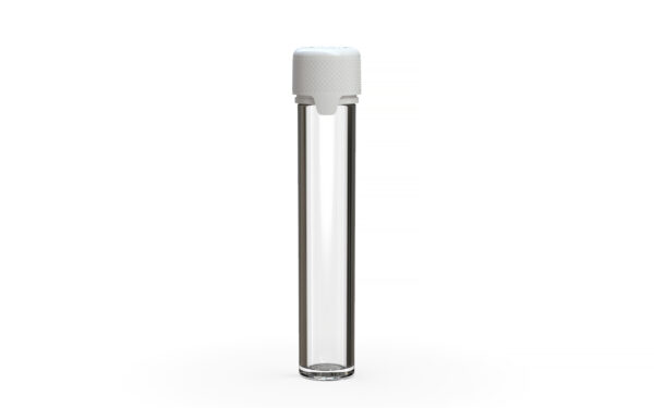 Chubby Gorilla|25x100mm Clear Flat Bottom Tube W/ Aviator CR White Cap