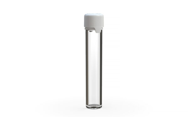 Chubby Gorilla|25x100mm Clear Flat Bottom Tube W/ Aviator CR White Cap - Image 2