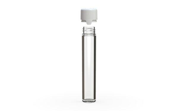 Chubby Gorilla|25x100mm Clear Flat Bottom Tube W/ Aviator CR White Cap - Image 3