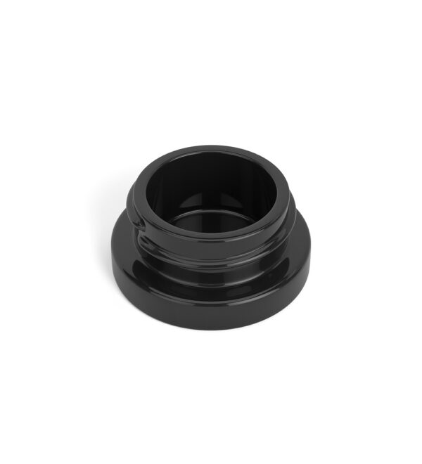 a black round object with a white background